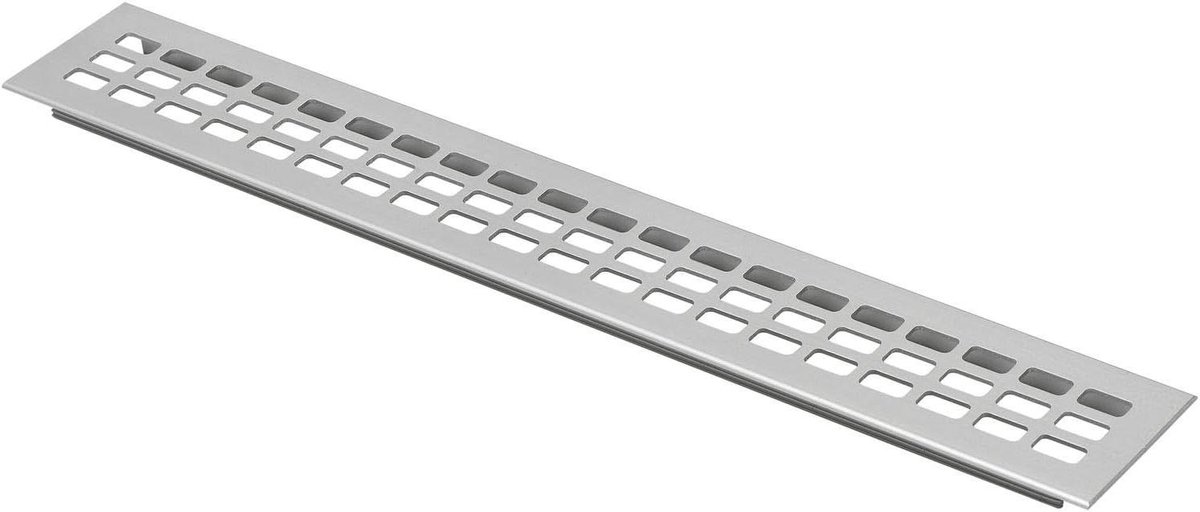Ventilatierooster Aluminium - Luchtplaat Insteekbaar - Meubelventilatie Optimaliseren - Eenvoudige Steekmontage - 1000 x 100 mm - Naturel