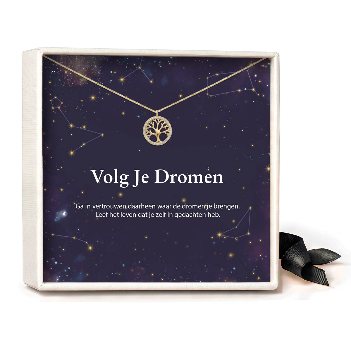 Pera Jewelry - 925 sterling zilveren Levensboom Ketting - Volg - Collier - Ketting Dames - Ketting met Hanger