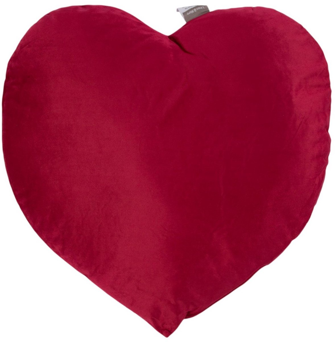 Solid velvet wine red heart-cushion 45x45 cm