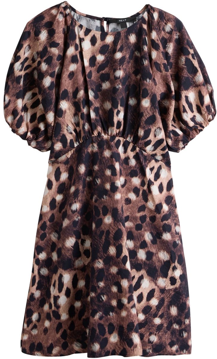 Next - Dames - Mini-jurk met pofmouwen - Dierenprint