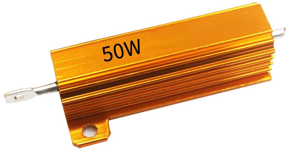 Dailygoods - 50W Weerstand - Aluminium Shell - Ideaal voor Elektronica - Goud - Draadgewonden Weerstand - Perfect voor Deurbel en Voeding - 10R