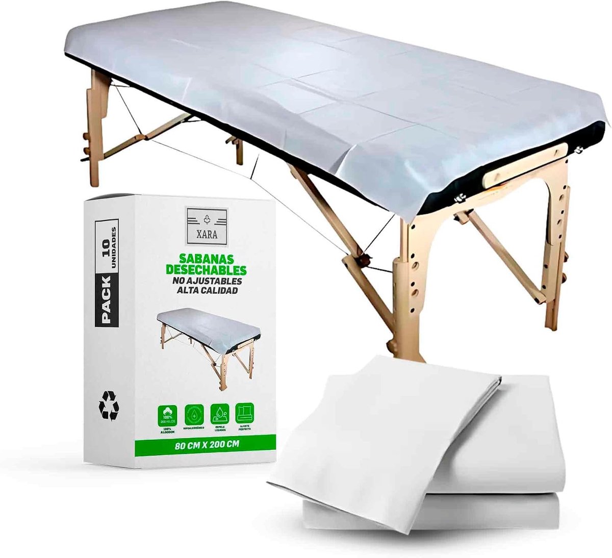 Wegwerp Massagestoelen - Wit - 80 x 210 cm - Vloeistofafstotend Papier - Voor Spa's en Cosmetica