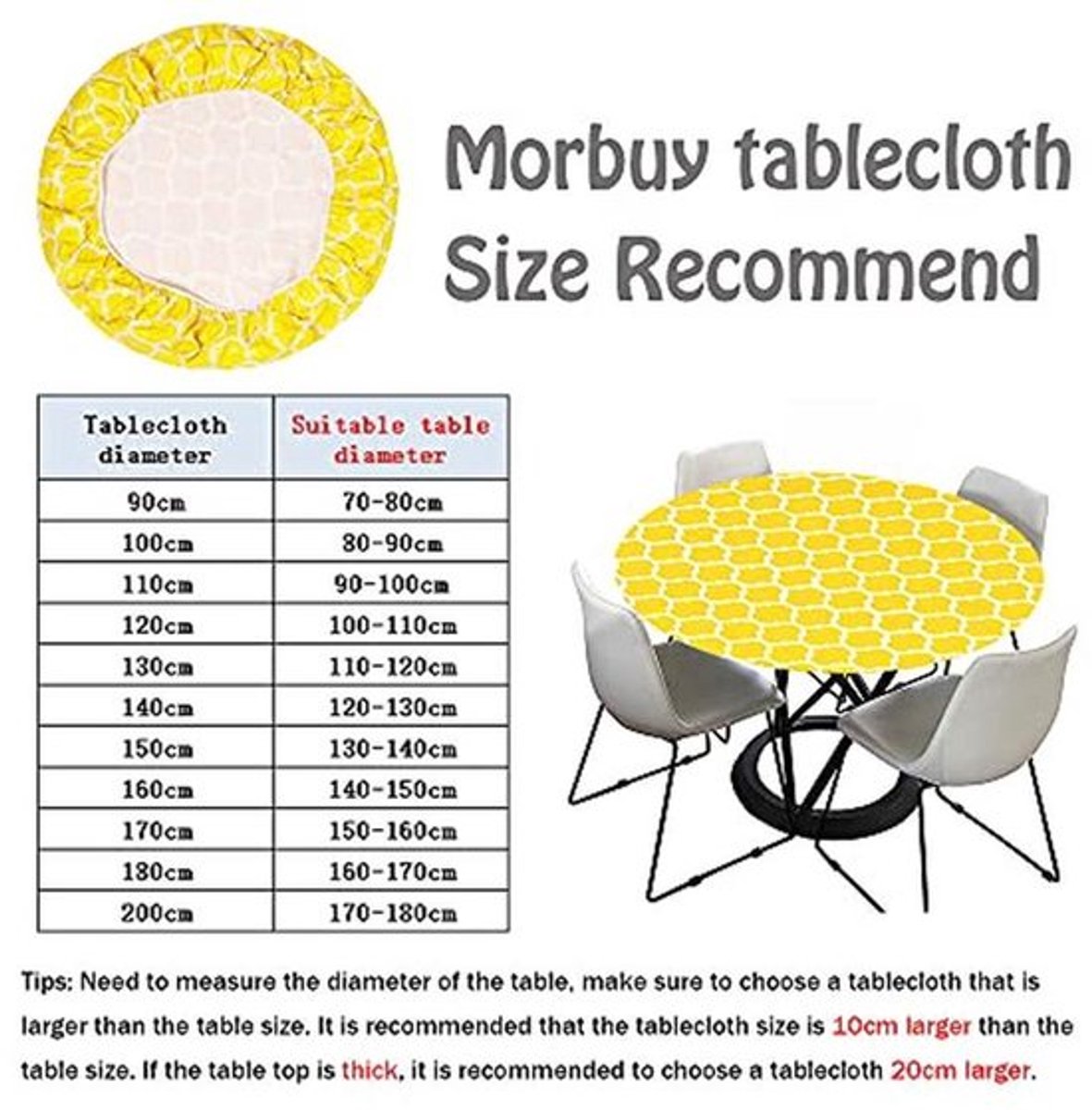Rond Waterdicht Tafelkleed - Elastisch en Vlekbestendig (Diameter 150cm)