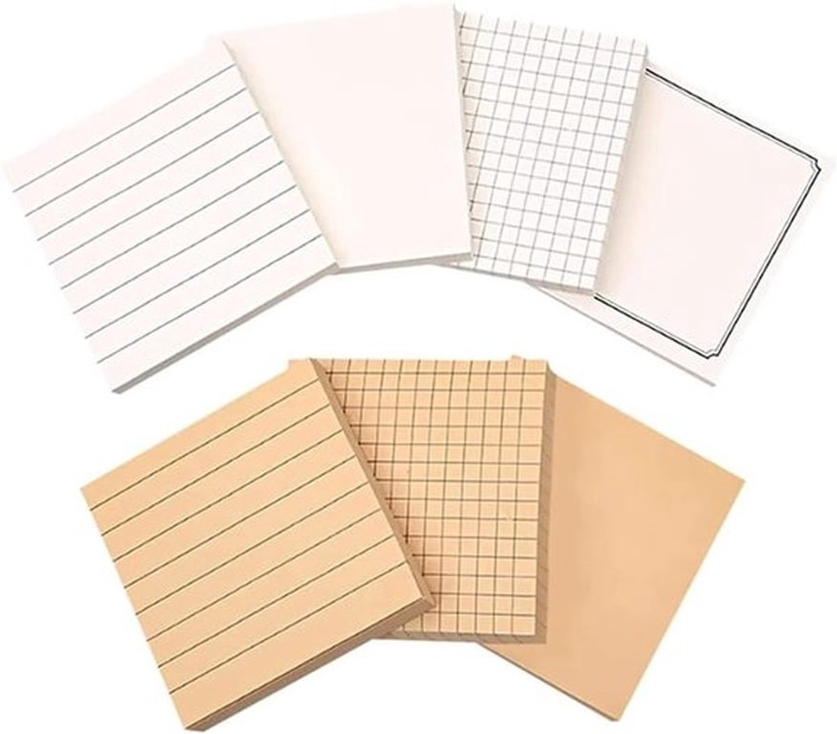 Creatieve Zelfklevende Notities - 560 Vellen Zelfklevende Notitieblaadjes - Witte Hechtingsnotities - Verwijderbaar - Horizontale Lijnen - Rasters en Lege Stijlen - Voor Kantoor - Thuis - School