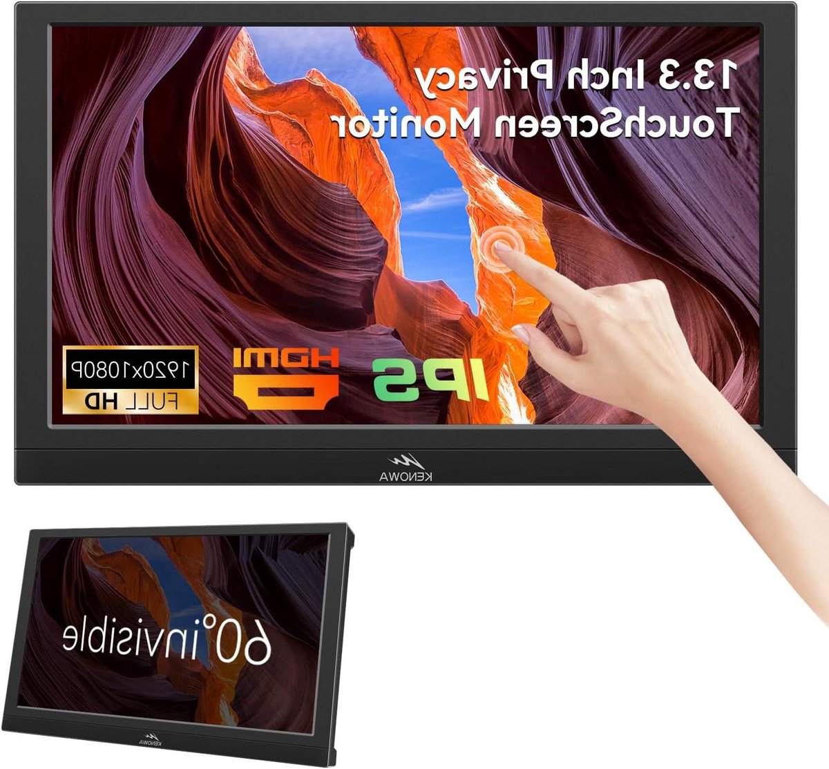 Draagbare Monitor - Extern Scherm - Productief Werken - Ingebouwd Privacyscherm - 133 inch - Zwart