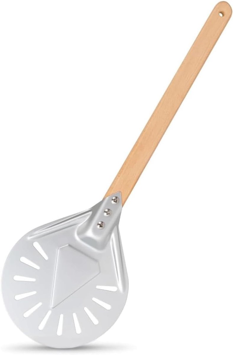 Pizza Paddle Peel, pizza- of taartschep met antiaanbaklaag, 7-inch pizzaschil met demonteerbaar houten handvat, kook pizza's als een professional