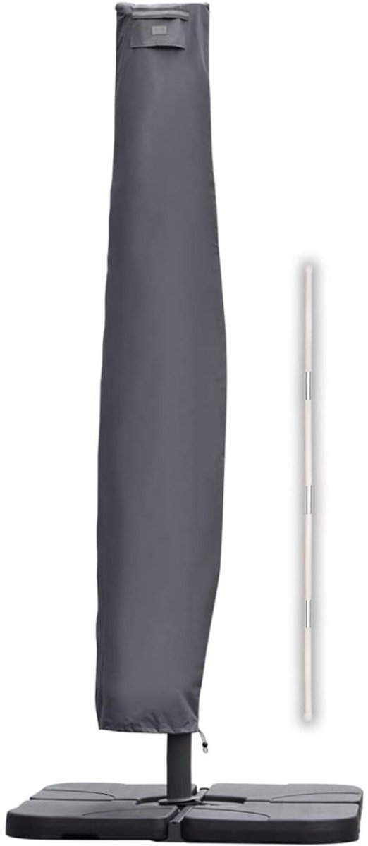 LNMsolutions® Parasolhoes - Parasolhoes Waterdicht - Beschermhoes voor Zweefparasol - Grijs - 16cm x 102cm x 20cm