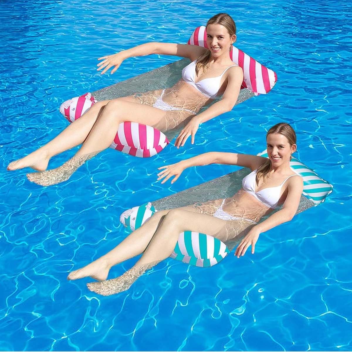 Opblaasbare Waterhangmat - Roze - 4-in-1 Luchtmatras - Geschikt voor Zwembad, Volwassenen en Kinderen