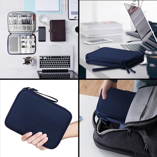 Elektronica Organizer Tas - Kabeltas Reizen - Tech Accessoires Opbergen - Dubbellaags Ontwerp - 23 x 17 x 5.5 cm — afbeelding 5