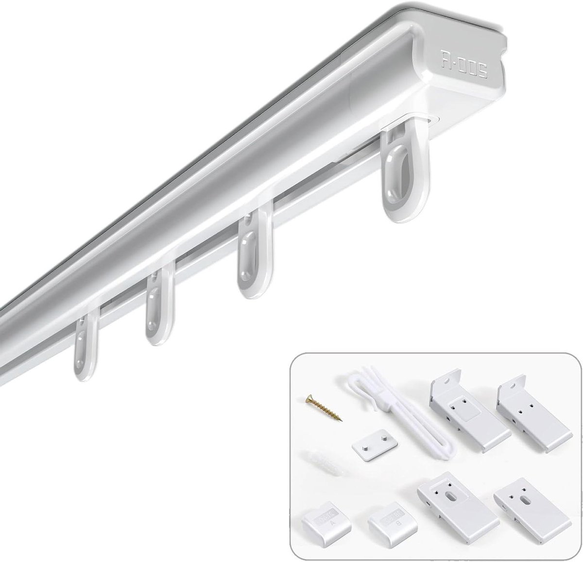 Gordijnroede - Gordijnrail Telescopisch - Raambekleding Ophangen - Lichtgewicht Aluminium - 110-210 cm - Zilver