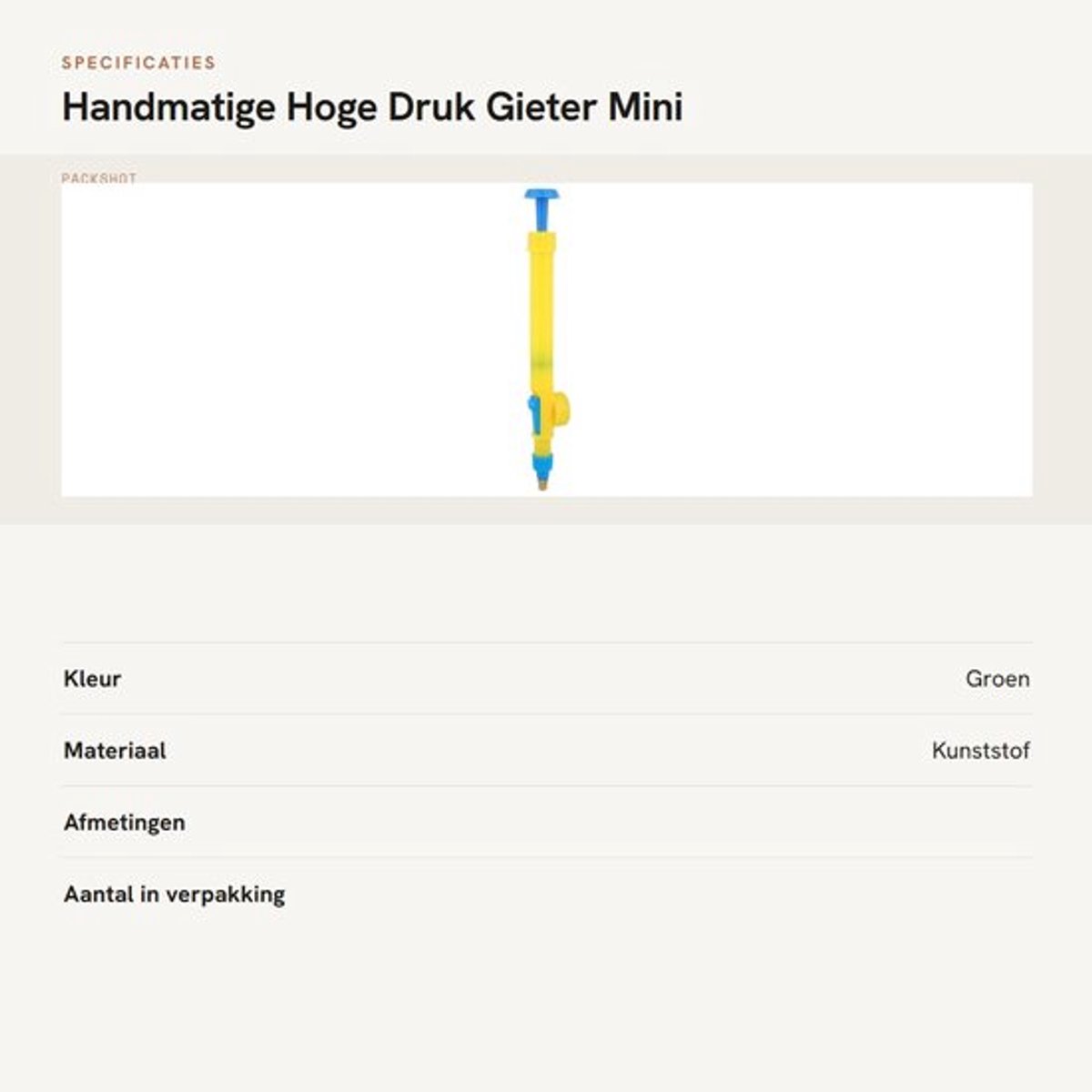 Gieter Hogedruk - Sproeier Tuin - Verstelbaar Mondstuk - Lichtgewicht - Compact - Kunststof Materiaal