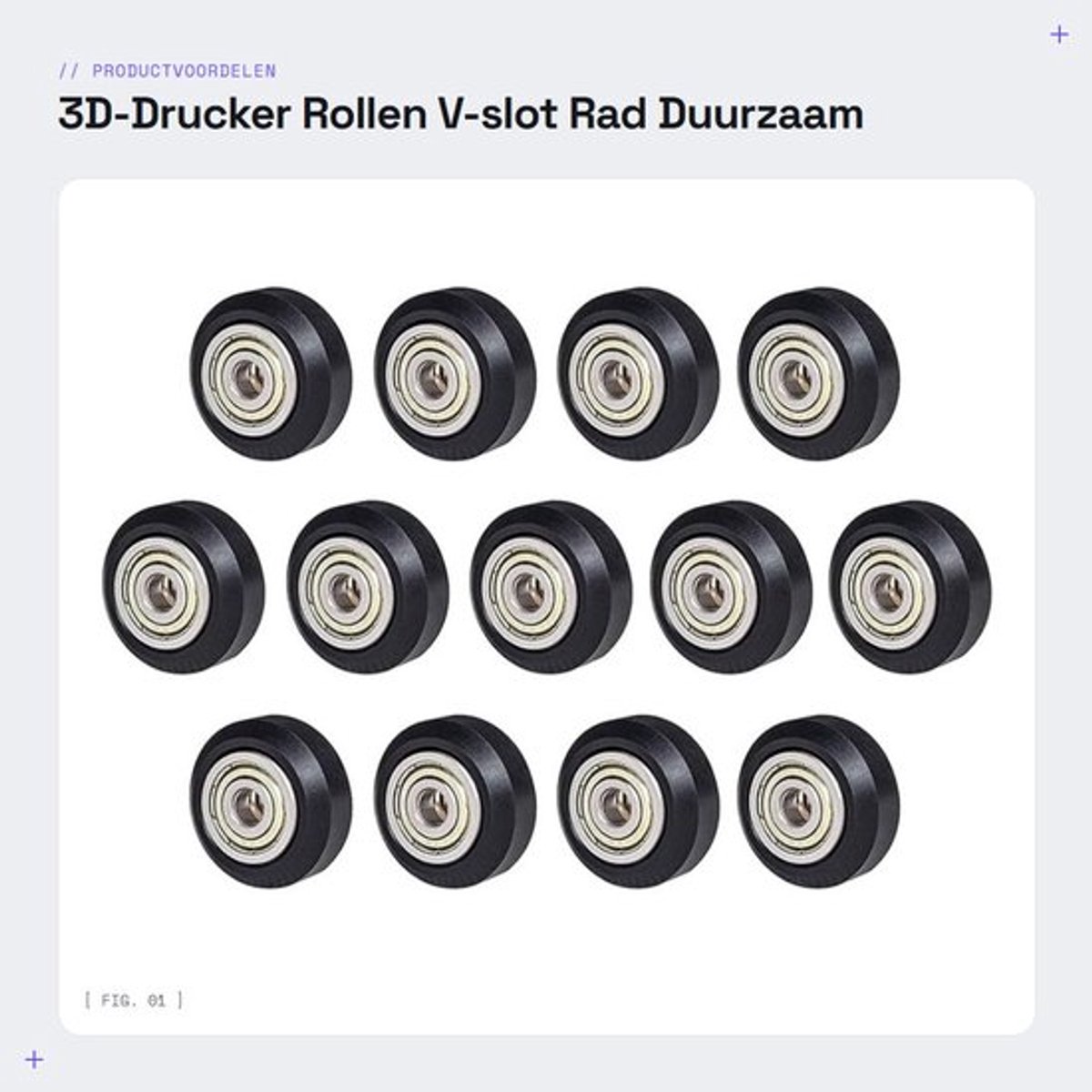 Looprollen 13 stuks - V-slot wielen - Duurzaam - 3D-printerrollen - Compatibel met Ender 3/3 v2/5 - Ondersteunt hoge snelheid - 3D-printerwielen