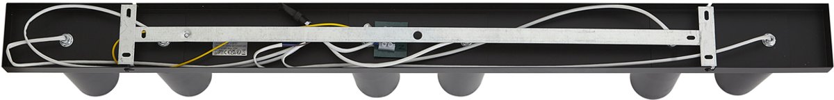 Qazqa moderne plafondlamp, plafonniere - Renna - zwart, rechthoekig, 6-lichts, 100cm, ideaal als keuken, woonkamer lamp