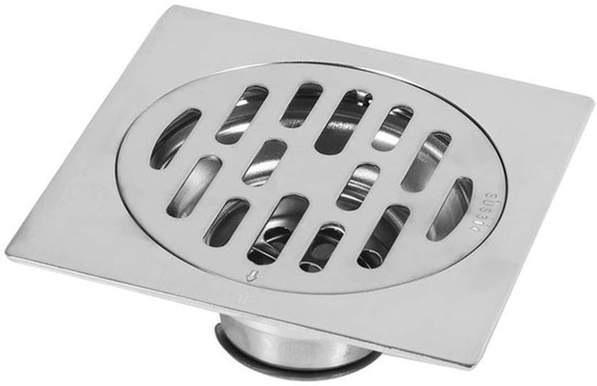 Afvoerafdekking 15cm - Roestvrij Staal - Vierkant - Anti-geur - Afvoerputje Douche - Afvoerputje Buiten - Gemakkelijk te reinigen