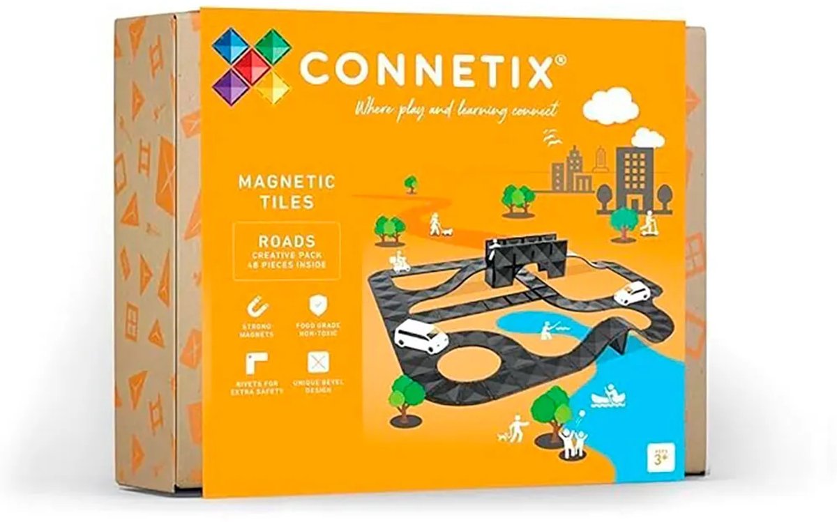 CONNETIX - Magnetisch Tegels - Wegen Creatief Pakket - 48 Stuks - Magnetisch Speelgoed