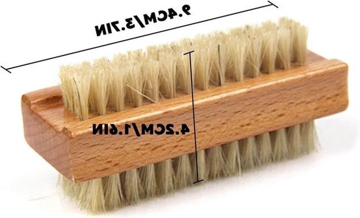 Handmatige dubbele nagelborstel van hout voor manicure en pedicure - 5 stuks, ideaal voor verzorging en hygiëne