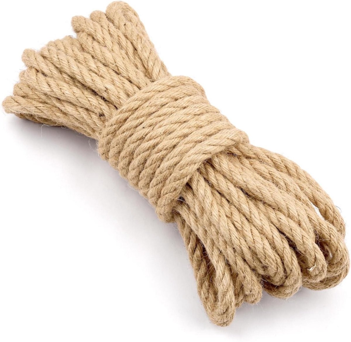 SSTRWGOOD Bindgaren en draaibinders - Juteseil 10 mm x 10 m - Natuurlijk Hanfseil - Flexibel, Scheurvast en In Lengte Aanpasbaar - Geschikt voor Tuin, DIY Knutselen en Decoratie - Gemaakt van Duurzame Jute