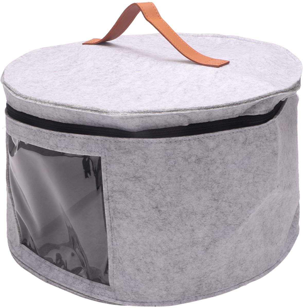 Hoedendozen Met Deksels - 43x25.5cm Ronde Hoedenopbergdoos - Opvouwbare Vilten Hoedendoos - Reisorganisator