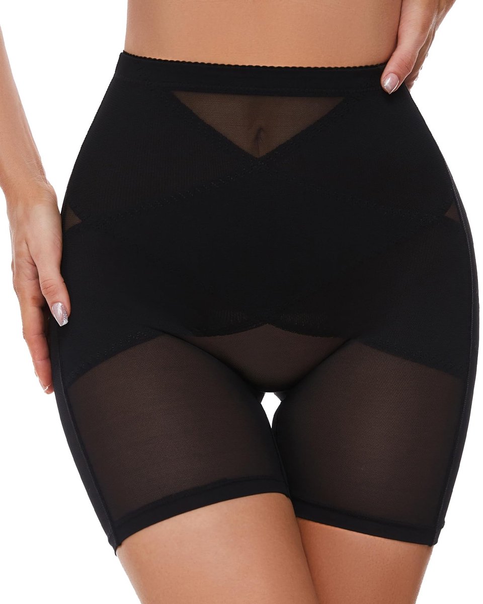 Solidchoice - Dames Shapewear Corset Pants met Tummy Control Zwart XXL Petite