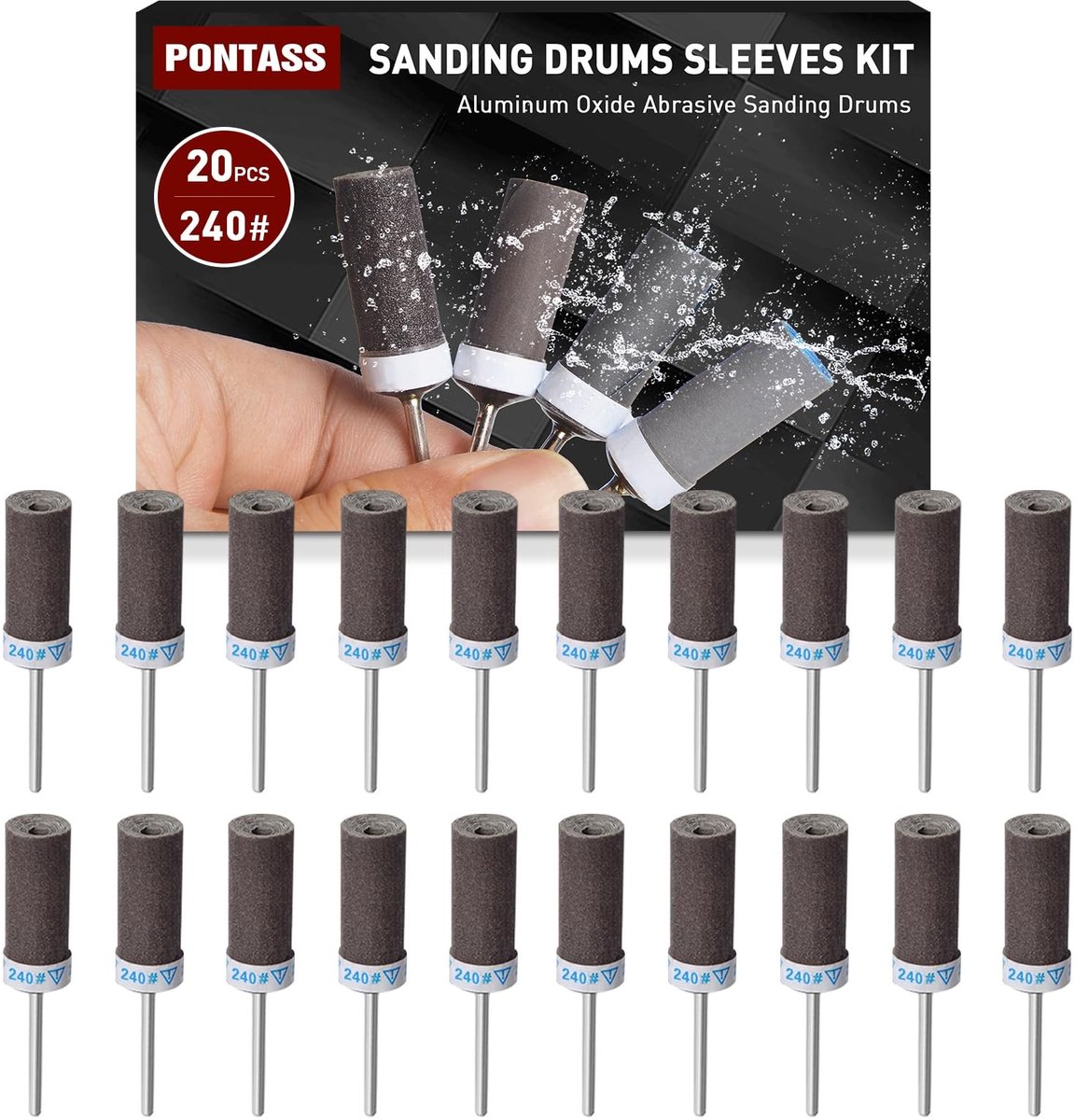 Solidchoice - 20 Stuks 240 Grit Schuurmoffen voor Dremel Gereedschap