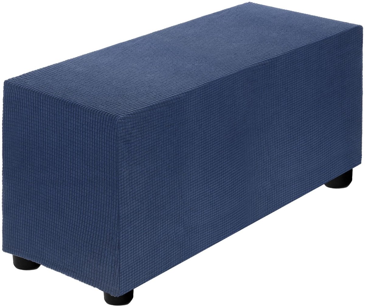 Solidchoice - Stretch Ottoman Cover voor Vierkante Poef met Elastische Band