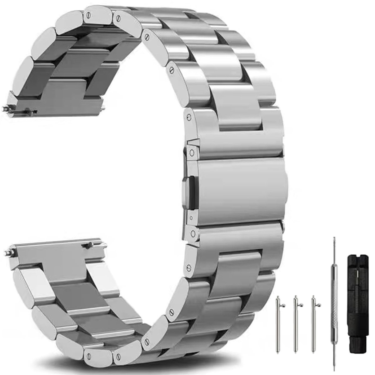 Solidchoice - Metalen Horlogeband 16mm 18mm 20mm 22mm 24mm met Snelle Ontgrendeling