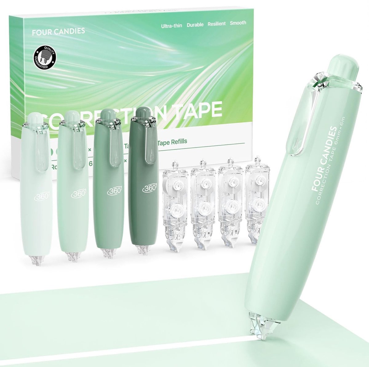 Solidchoice - Refillable Correctietape in Set van 4 Stukken