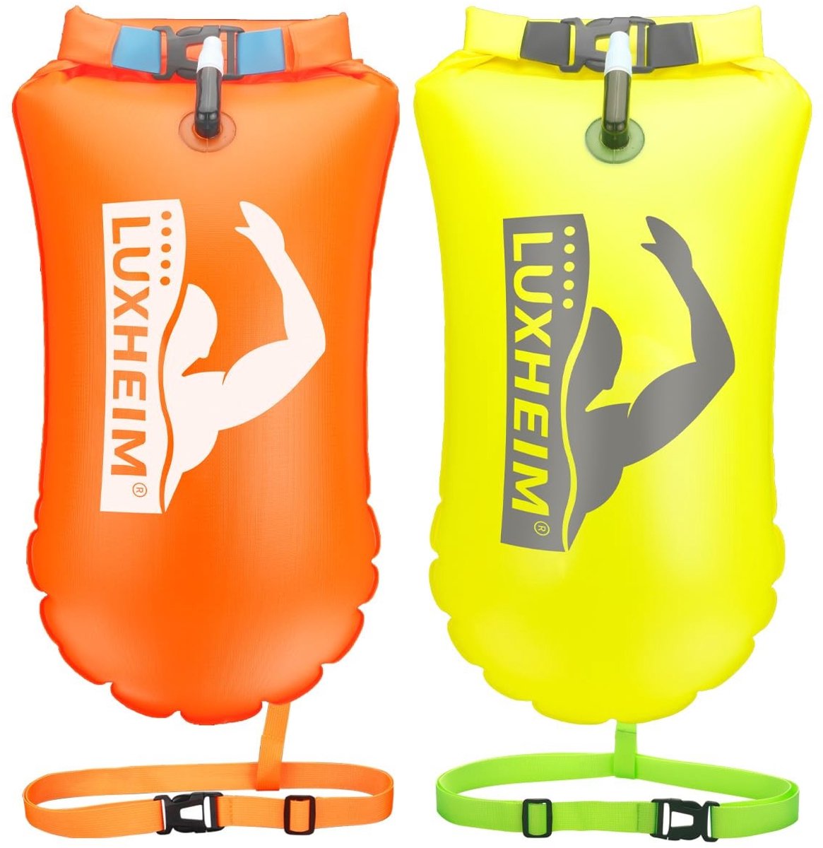 Solidchoice - 2-pack Opblaasbare Zwemboeien voor Open Water met Hoge Zichtbaarheid