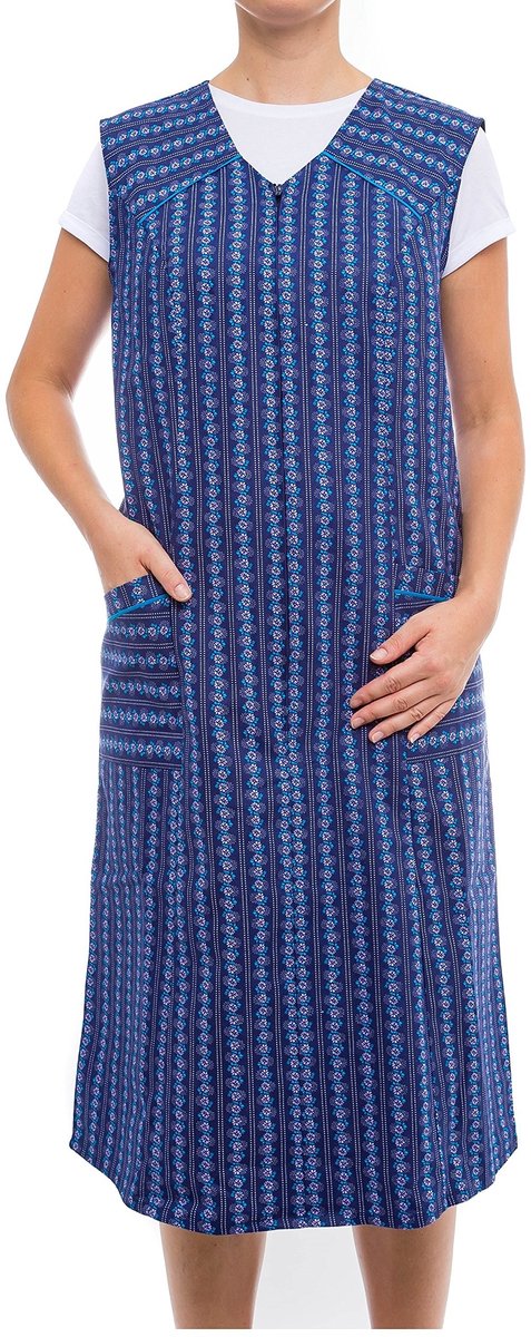Solidchoice - Dames Schort met Rits en Zakken, 100% Katoen