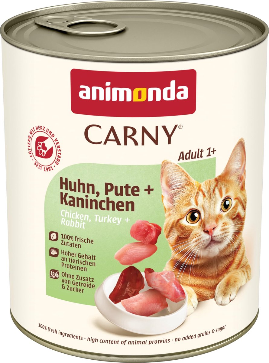 Solidchoice - Natvoer voor Katten met Kip, Kalkoen en Konijn 6 x 800 g