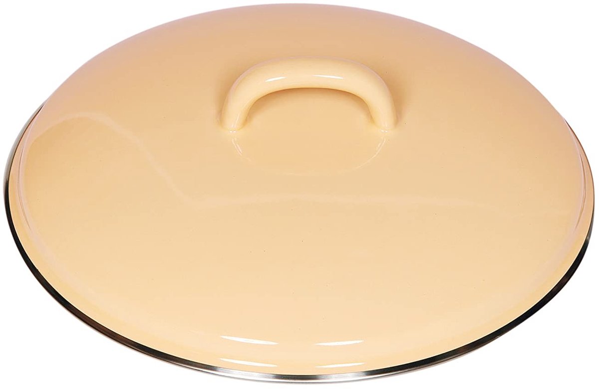 Solidchoice - Deksel met Chroomrand 20 cm Goudgeel