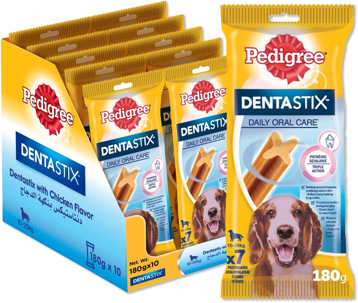 Solidchoice - DentaStix Kauwsnacks voor Honden tegen Tandplak 10 x 7 Stuks