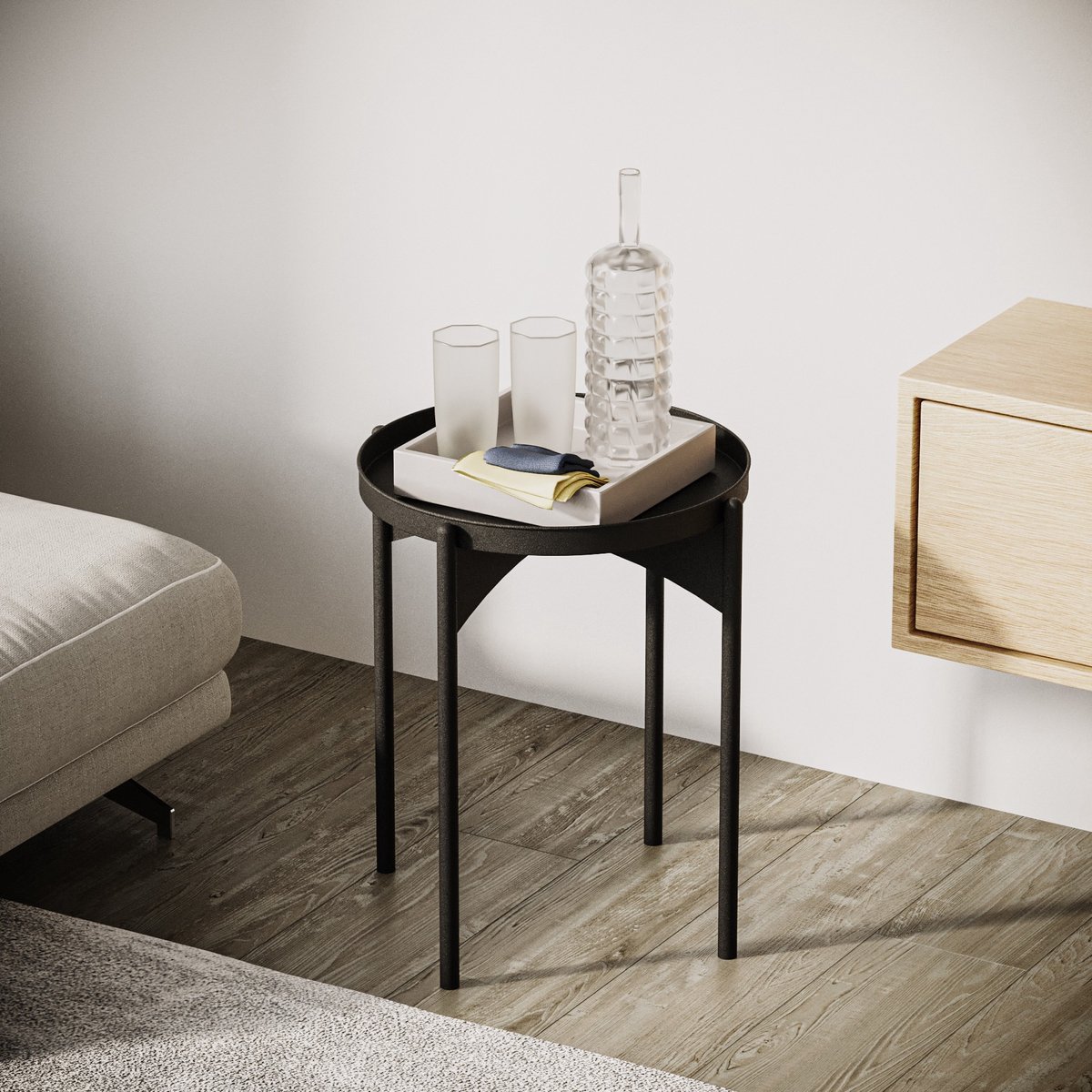 Skye Decor , Salontafel, Shb-002-A, Metaal, Zwart, 44 x 44 x 57 cm