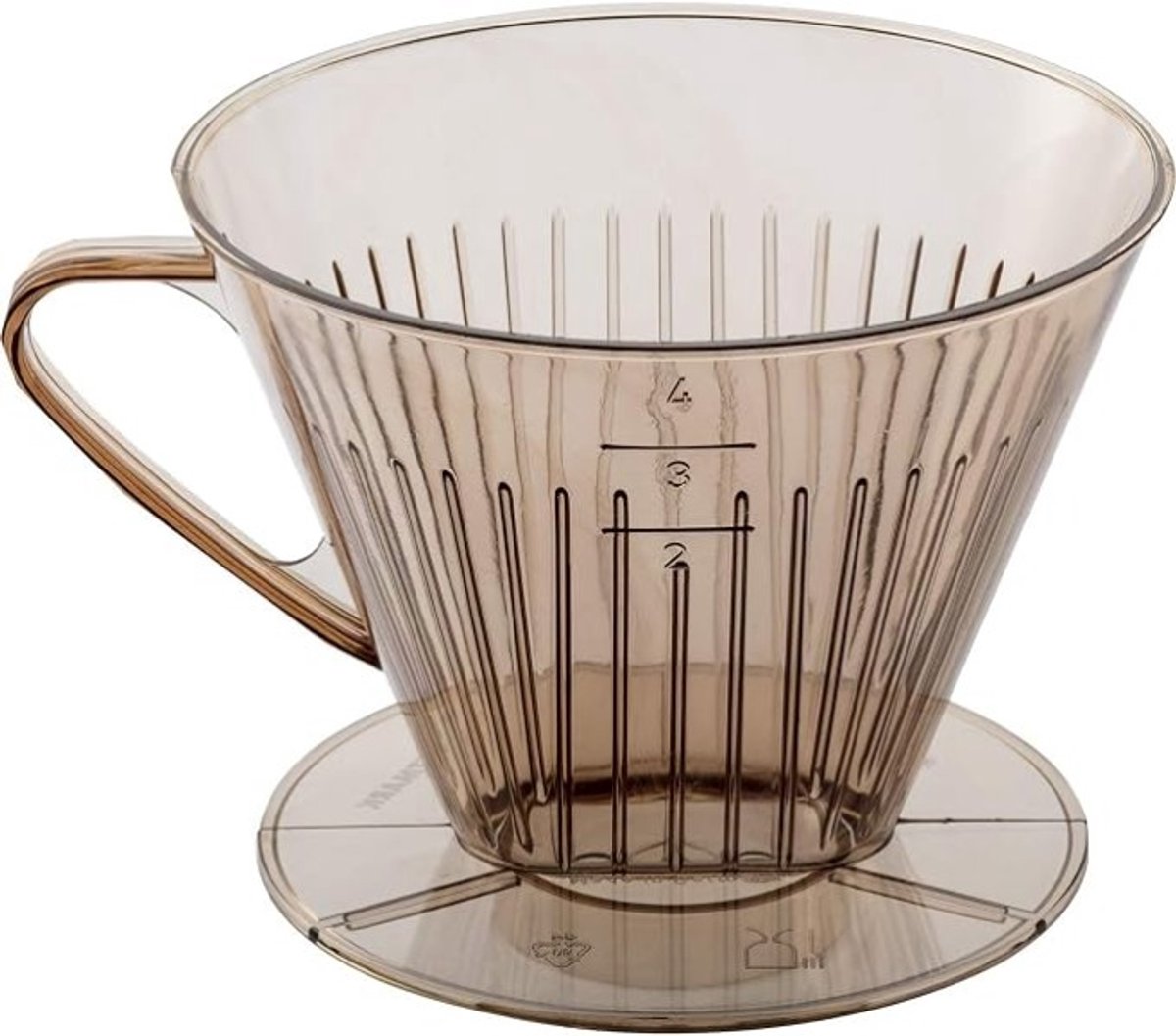 Koffiefilterhouder voor 4 kopjes, bruin/doorzichtig