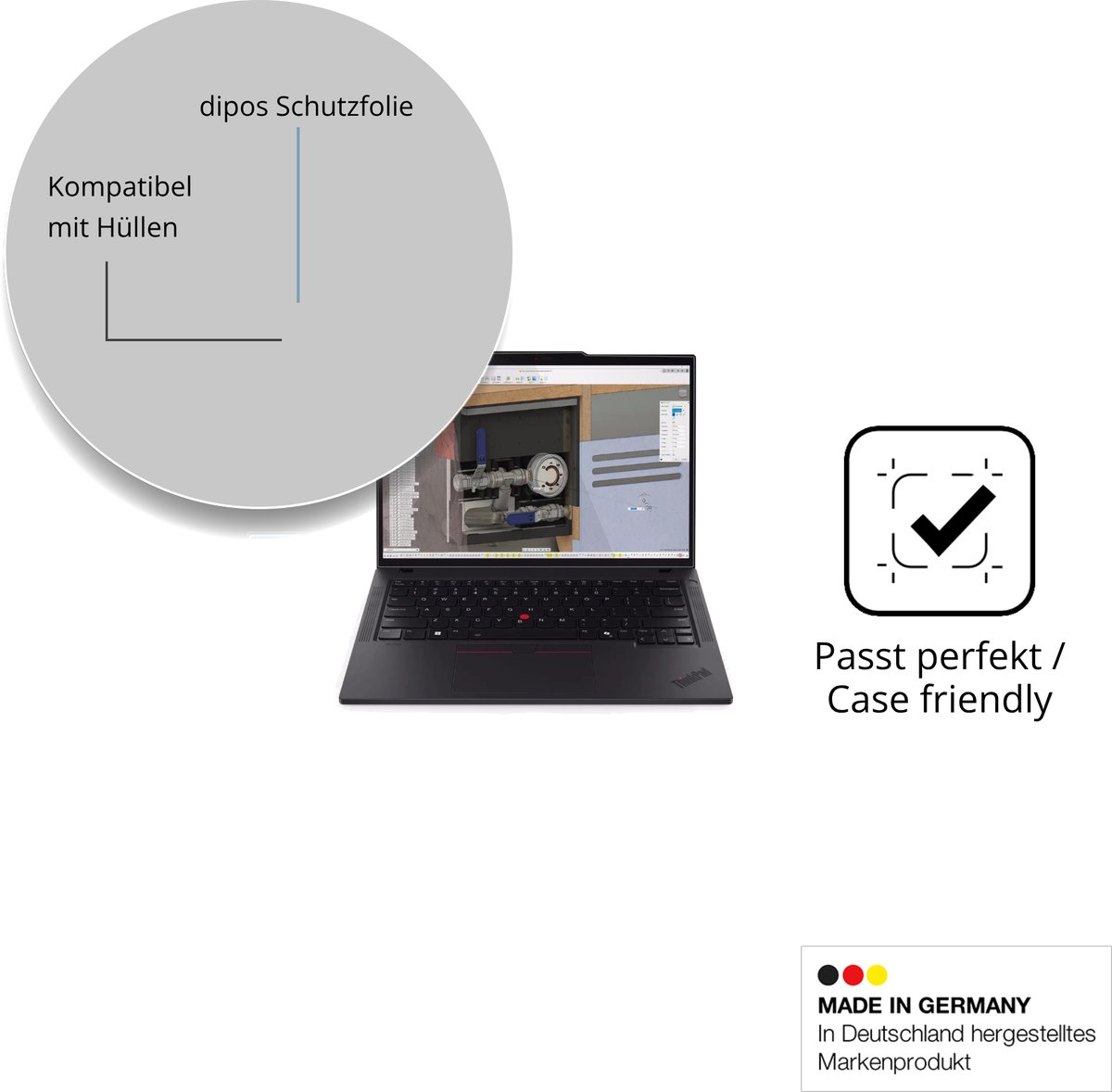 dipos – 2x Beschermfolie geschikt voor Lenovo ThinkPad P14s Gen 6 14 Zoll | Krasbestendige & heldere Screenprotector Ultra-Thin
