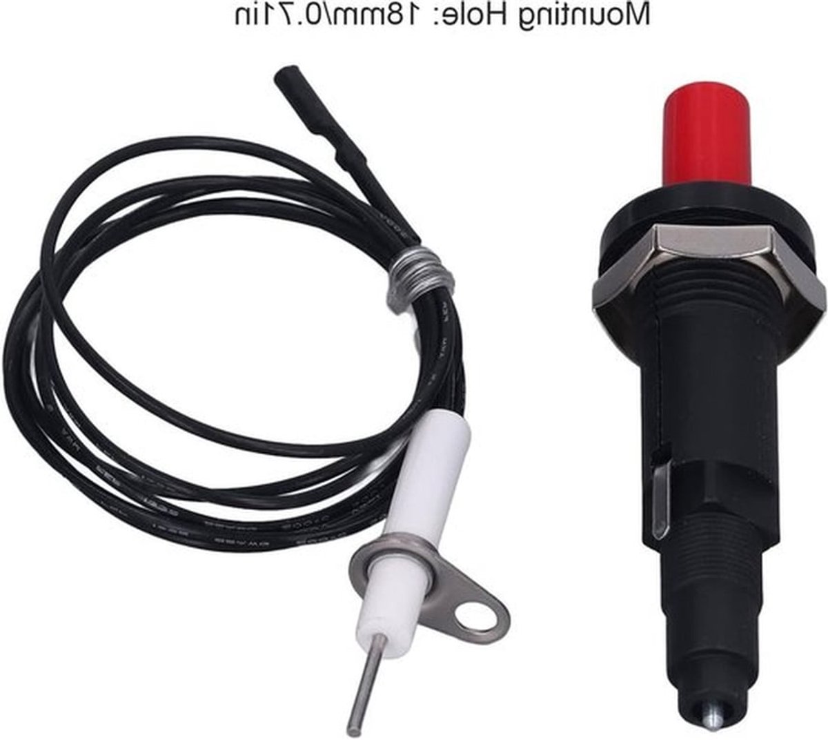Ceramische Keukenaansteker voor Gasgrills, Vervangingsset voor Ontsteking met Drukknop en Piezo-ontsteking, Ideaal voor Barbecue en Koken