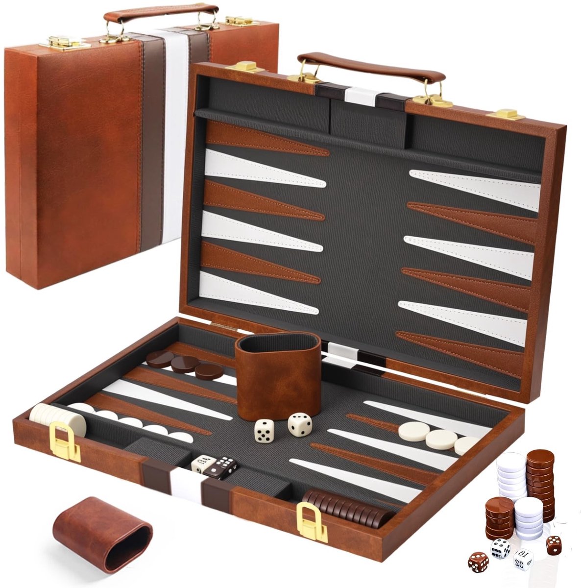 Solidchoice - Draagbare Backgammon Set met Hoge Kwaliteit