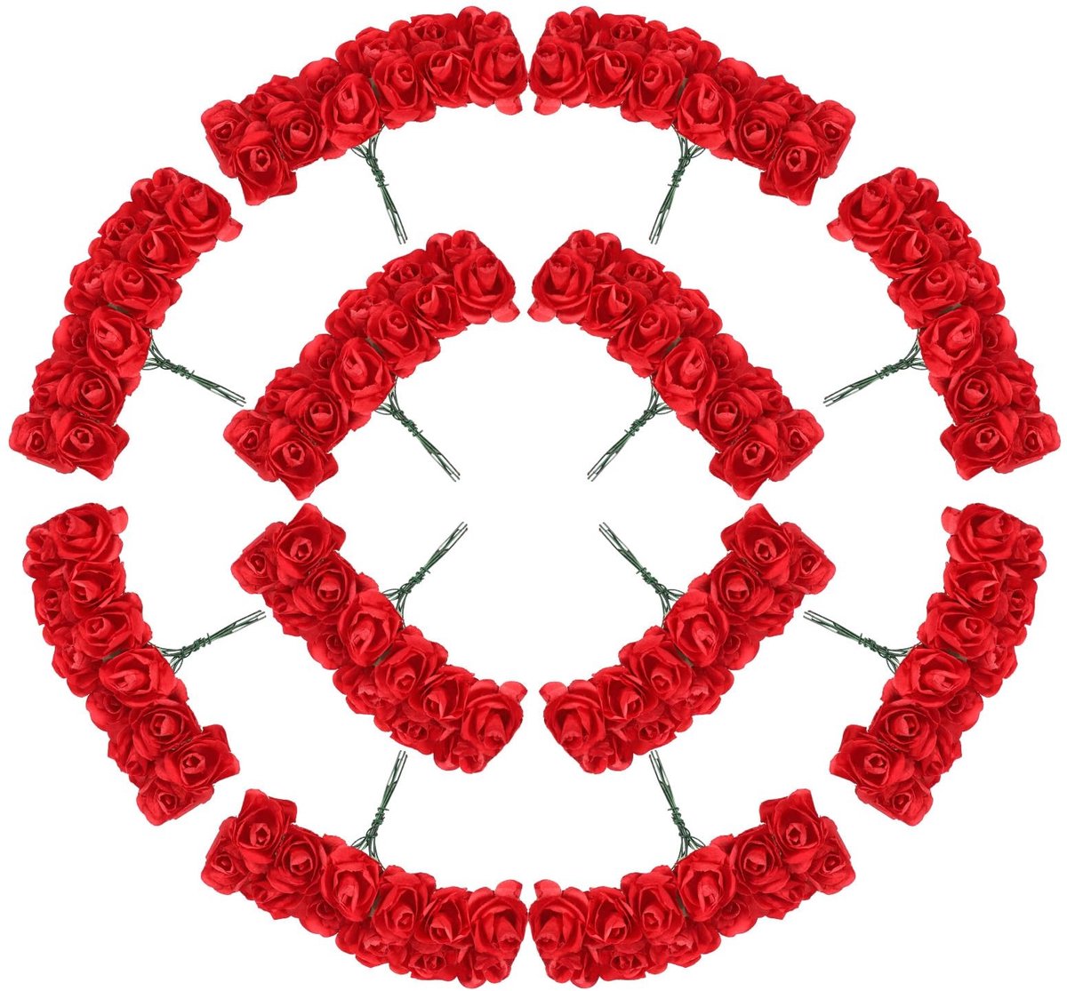 Solidchoice - 144 Stuks Kunstrozen voor Decoratie en Knutselen