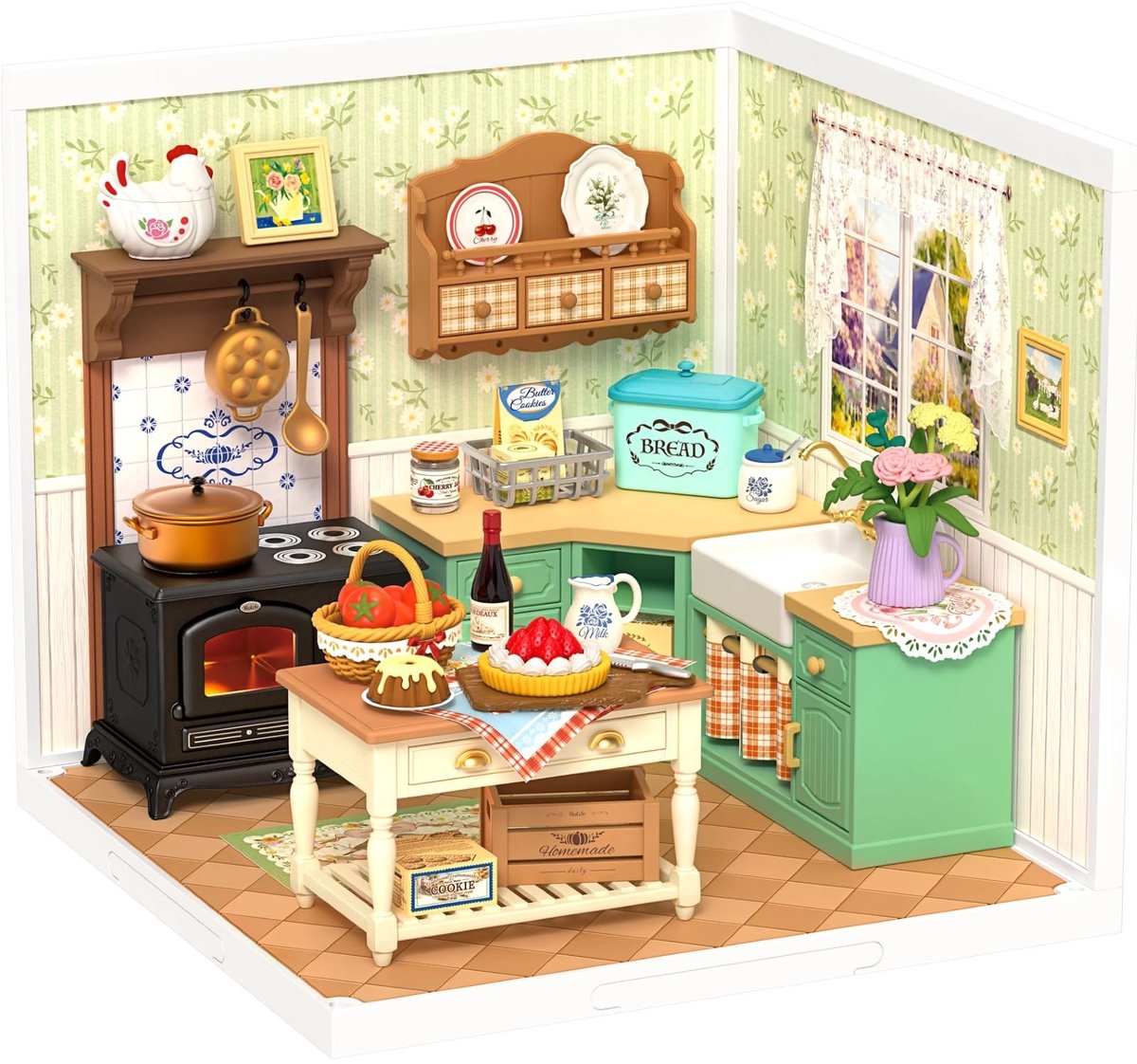 Solidchoice - Miniatuur Boerderij Keuken Bouwpakket voor Creatieve Projecten