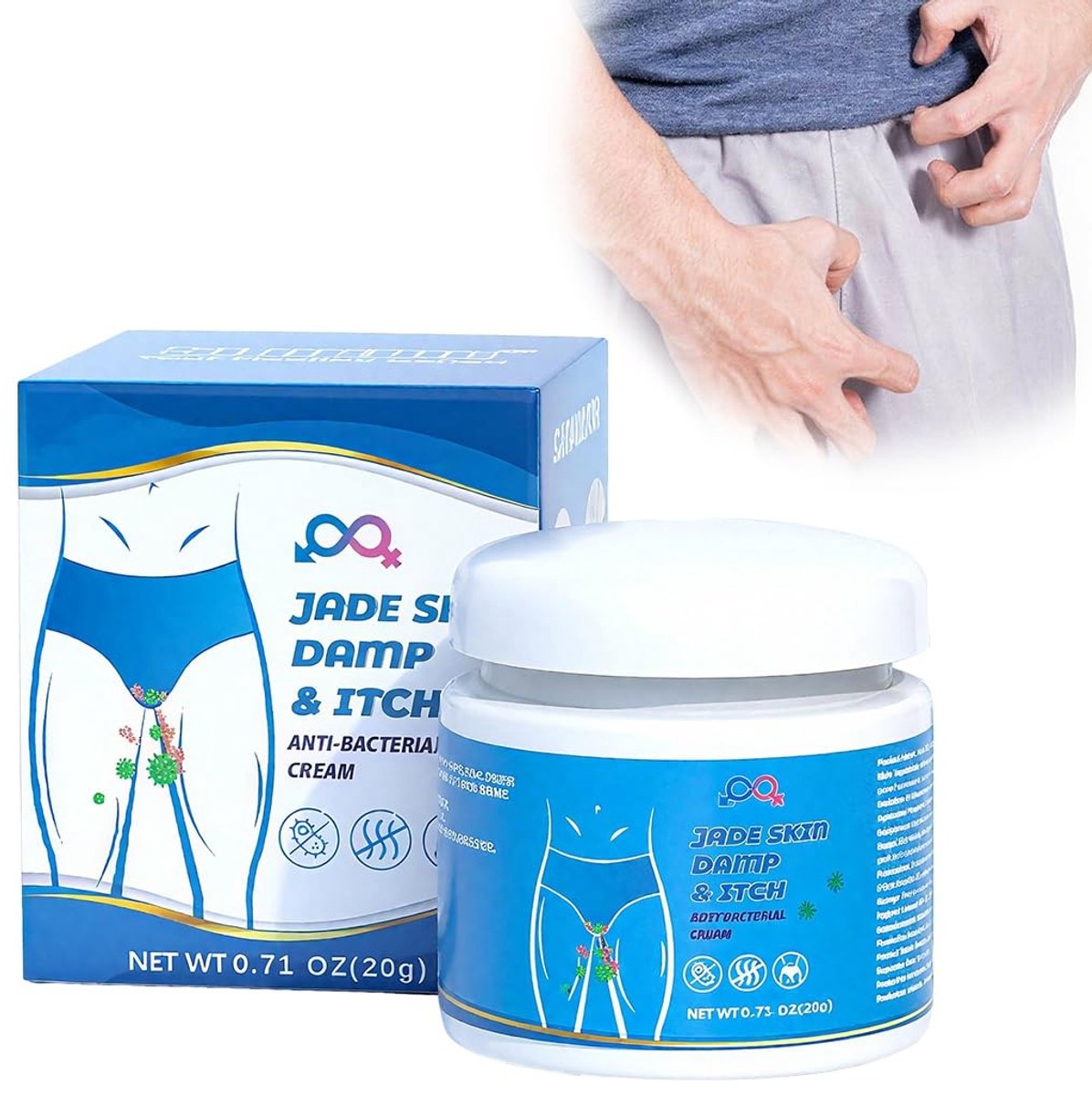 Solidchoice - Antibacteriële Crème voor Mannen voor Jeukverlichting, 20g