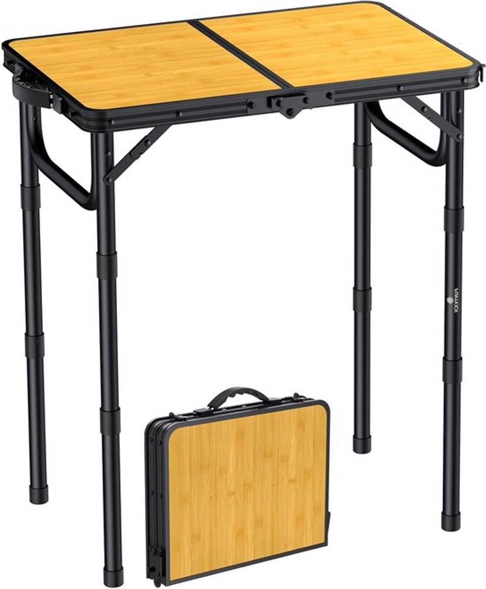 Kleine Opvouwbare Campingtafel, Hoogte Verstelbaar, Lichtgewicht Aluminium Picknicktafel met Draaghandvat voor Buitenactiviteiten, 58 x 40 cm