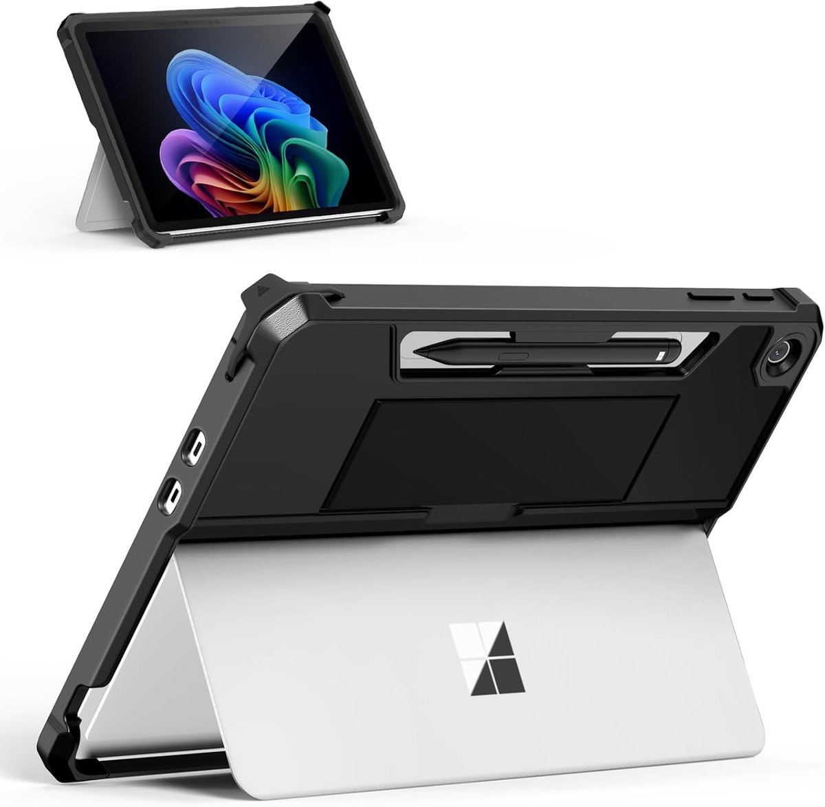 Beschermhoes voor Microsoft Surface Pro 12 Inch (2025) | Robuuste All-in-One Cover met Penhouder en Handriem, Geschikt voor Type Cover toetsenbord