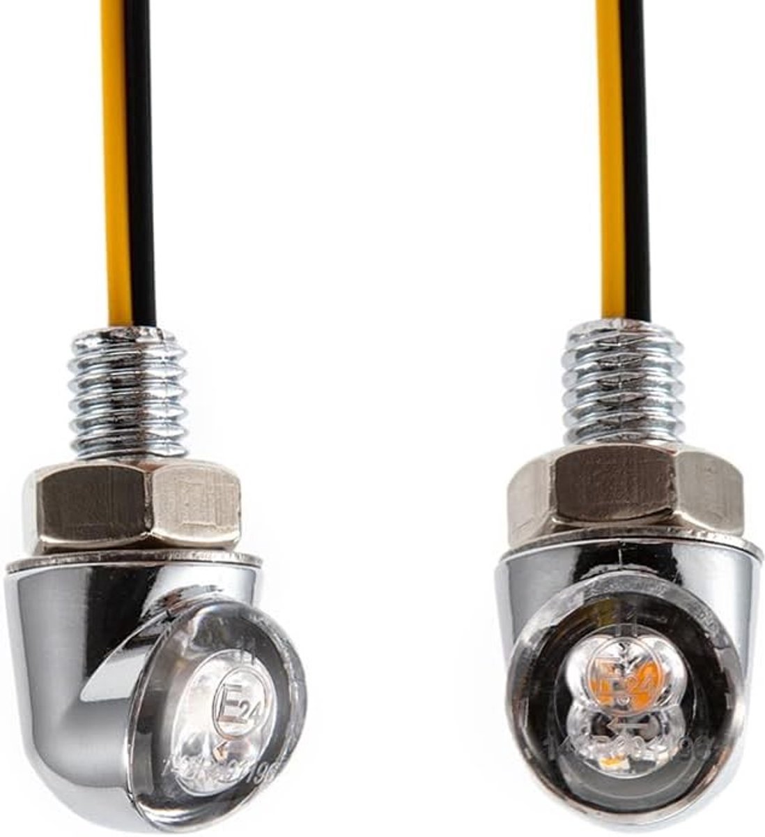 Mini LED Motorfiets Indicator Amber Zijmarker, 12V voor Aangepaste Motorrijden, Chopper en Cruiser, 8mm Bevestiging met Hoge Zichtbaarheid