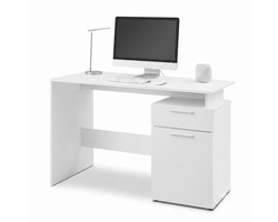 ACAZA Bureau - Bureau met Lades - Bureautafel - Wit - 110 x 53 x 75 cm (L x B x H) - Computertafel - Laptoptafel - Bureau Wit met Lades