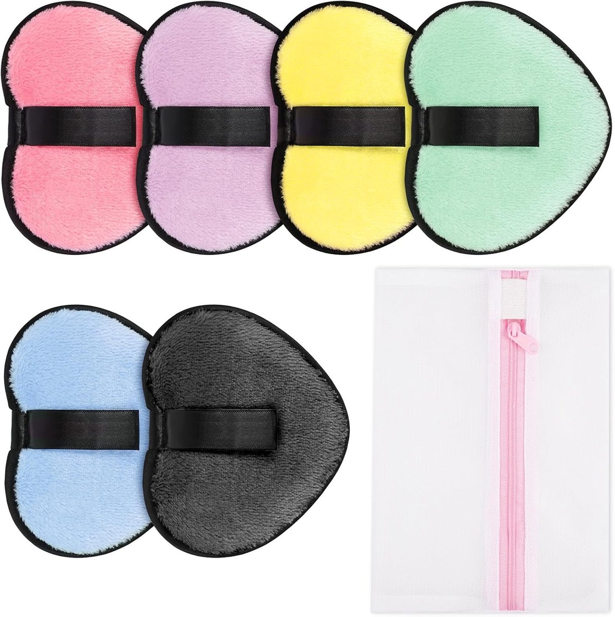 Herbruikbare Make-up Verwijder Pads Set van 6 Stuks, Ultra-Zachte en Wasbare Gezichtsdoeken met Waszak, Perfect voor Alle Huidtypes en Effectieve Reiniging
