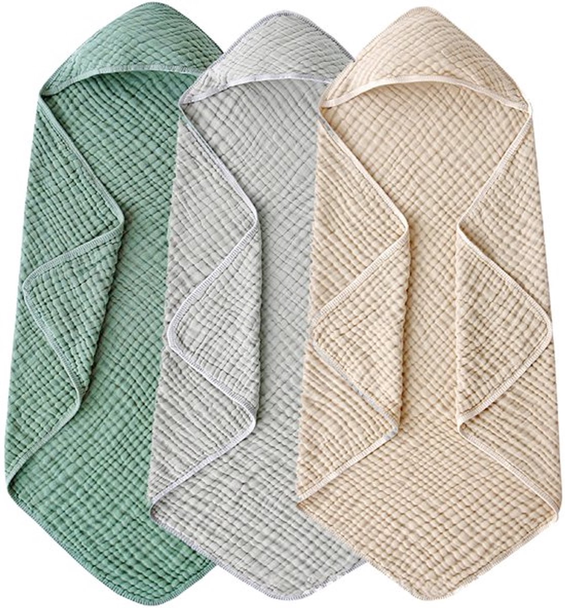 Babyhanddoek met capuchon - 3 stuks - Zacht koraalfrotté - Badhanddoek - Dierenontwerpen - Perfect voor pasgeborenen