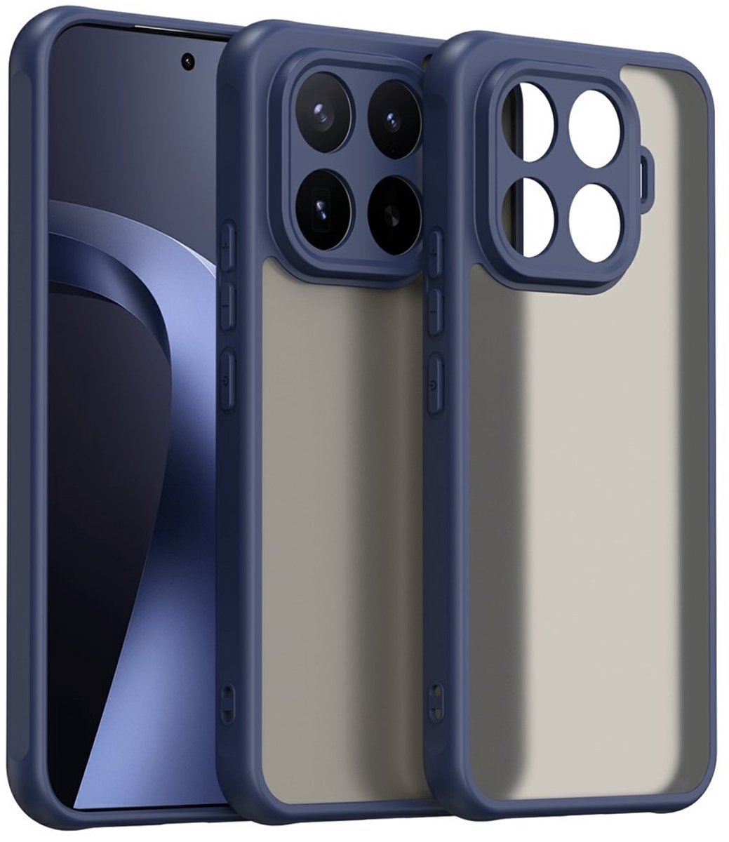 Coverup Hoesje - Geschikt voor Xiaomi 17T Pro Hoesje - Coverup Mat Transparante Back Cover met Camera Cover - Blauw