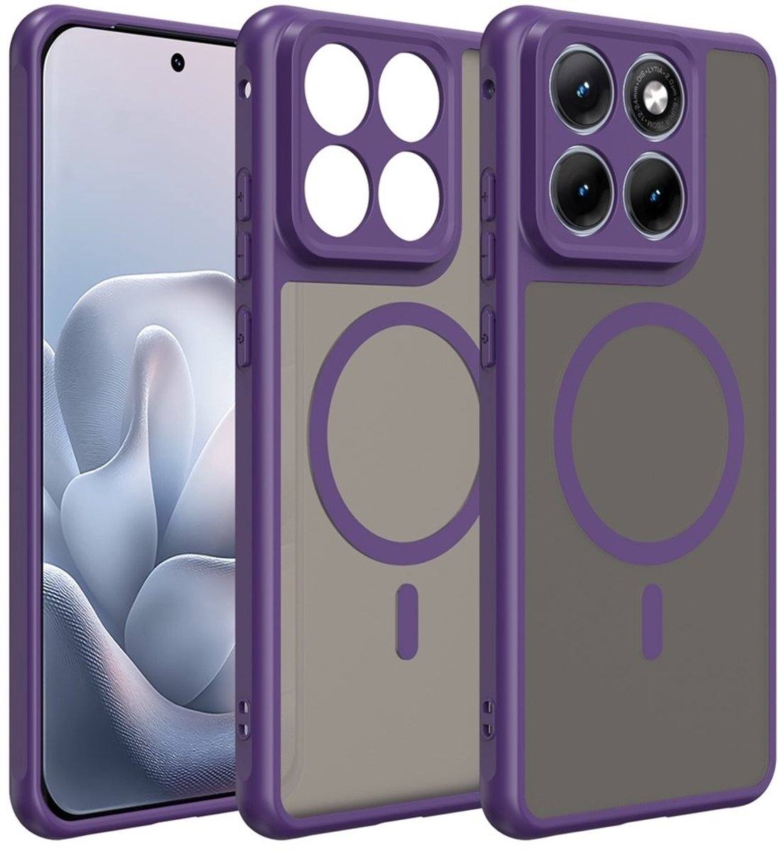 Coverup Hoesje - Geschikt voor Motorola Edge 70 Fusion Hoesje - Coverup Mat Transparante Back Cover met Camera Cover - MagSafe Compatible - Paars