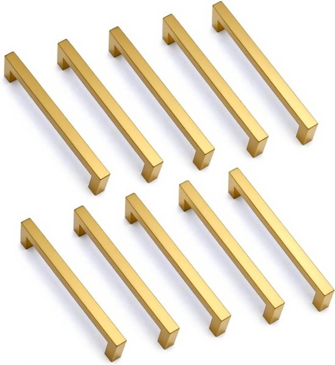 Kastgrepen van roestvrij staal in goud voor meubels - Handgrepen met Schroeven voor keuken en dressoir, 160 mm gatafstand