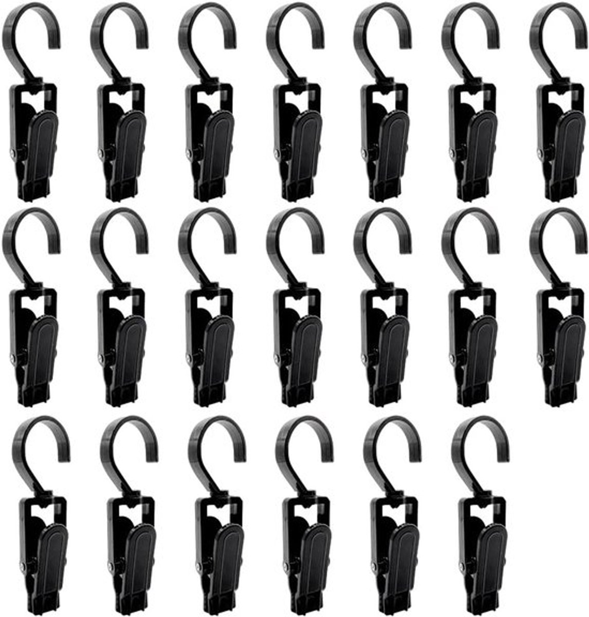 20 stuks antislip draagbare clips - 360° draaibare clips - clip voor reishoed,sjaal, sokken (zwart)